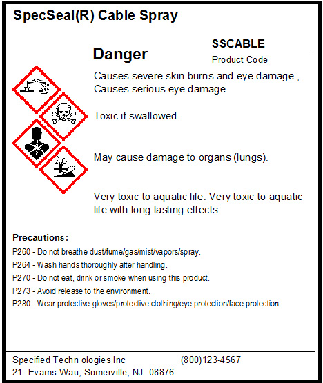 SDS module: GHS hazard label
